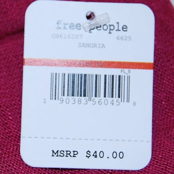 Free People Women's Snuggle Layering Top Sangria Color Size XS $40 Price New Tag - Picture 4 of 5